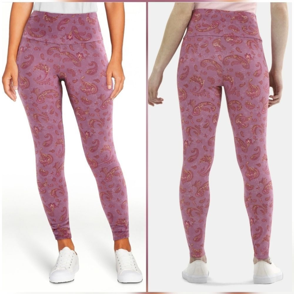 🔺️NWT Pink Paisley High Waist Ankle Leggings Medium